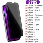 2Pcs Anti-spy Protective Glass For iPhone 13 12 11 Pro Max 12 Mini Screen Protector For iPhone 14 Plus 12 11 X XR XS Max Privacy