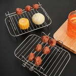 Cross-border Air Fryer Accessories Set Rectangular Grill Baking Pizza Pan Mold Stainless Steel Cake Tools Barbecue Clip Kitchen