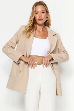 Trendyol Beige Regular Lined Woven Blazer Jacket