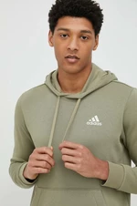 Mikina adidas pánská, zelená barva, s kapucí, hladká