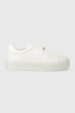 Sneakers boty Calvin Klein FLATFORM CUPSOLE SLIP ON W/HW bílá barva, HW0HW01862