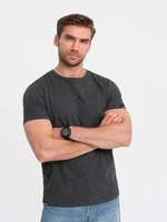 Ombre BASIC men's t-shirt with decorative pilling effect - black