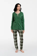 Women's pajamas Asama long sleeves, long legs - green/print