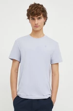 Bavlnené tričko G-Star Raw pánsky, fialová farba, jednofarebný