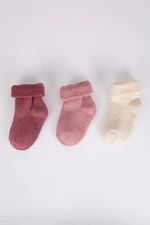DEFACTO BabyGirl 3-dielne froté ponožky