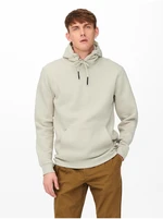 Beige Mens Basic Hoodie ONLY & SONS Ceres - Men