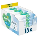 PAMPERS Harmonie Aqua Plastic Free Vlhčené ubrousky 15 x 48 ks