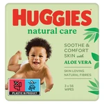 HUGGIES Detské vhčené obrúsky Natural Aloe Vera Triplo 3x56 kusov