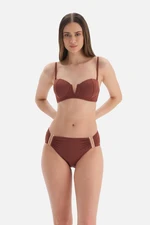 Dagi Brown Strapless V Wire Bikini Top