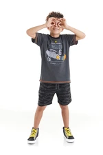 Mushi Airplane Boys Boys Gray T-shirts Camouflage Shorts Summer Suite