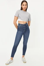 Trendyol Dark Blue Vintage High Waist Skinny Jeans