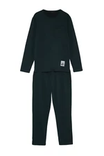 Trendyol Men's Green Regular Fit Tag Detailed Knitted Pajamas Set.