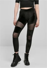 Women's Velvet Tech Mesh Leggings - Black