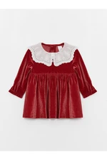 LC Waikiki Baby Neck Long Sleeve Velvet Baby Girl Dress