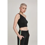 Women's cropped asymmetrical top black