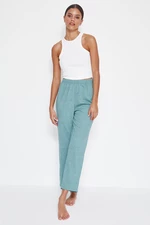Trendyol zelené 100% bavlněné capri pletené pyžamové kalhoty
