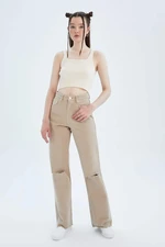 DEFACTO Wide Leg With Pockets Wowen Fabrics Trousers