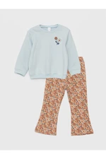 LC Waikiki Crew Neck Long Sleeved Baby Girl's Sweatshirt and Leggings 2-Pair Set