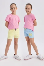 DEFACTO Girl's Sweatshirt Fabric 2-Pack Shorts