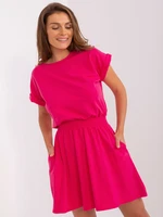 Dark pink flowing basic dress from RUE PARIS