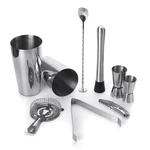 9 Piece Stainless Steel Cocktail Shaker Jigger Mixer Bar Drink Shaker Bartender Set Restaurant Supplies