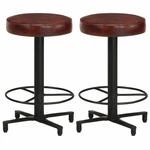 Bar Stools 2 pcs 20.5" Real Leather