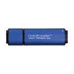 USB kulcs Kingston DataTraveler Vault Privacy 3.0, 32GB, AES 256-bit titkosított, USB 3.0 - sebesség 250MB/s (DTVP30/32GB)