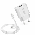 SBS hálózati töltő szett USB/MFI Lightning, 1000 mA, 1.2m, fehér