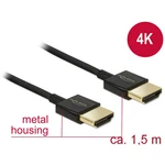 Delock HDMI prepojovací kábel #####HDMI-A Stecker, #####HDMI-A Stecker 1.50 m čierna 84772 pozlátené kontakty #####HDMI-