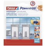 tesa POWERSTRIPS® háčik tesa Powerstrips® malý obdĺžnik  nerezová oceľ kartáčovaná Množstvo: 2 ks