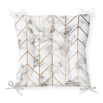 Sedák na stoličku Minimalist Cushion Covers Gray Gold Marble, 40 x 40 cm