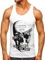 Maiou alb tank top cu imprimeu Bolf 14838