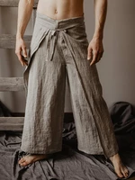 Mens Casual Loose Multi-functional Fisherman Pants Strap Trousers