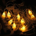 Specter Skeleton Ghost Eyes Pattern Halloween LED String Light Holiday Funny Party Outdoor Indoor Decoration