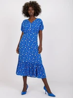 Blue dress with viscose print RUE PARIS