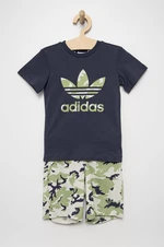 Dětská bavlněná souprava adidas Originals HE6928 tmavomodrá barva