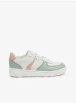 Green-white girls' leather sneakers Richter - Girls