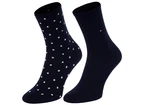 Sada dámských ponožek v tmavě modré barvě Tommy Hilfiger Sock Dot 2 - Dámské