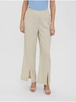 Beige loose trousers VERO MODA Josie - Women