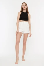 Trendyol Ecru Basic Knit Shorts & Bermudy