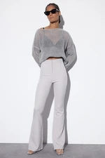 Trendyol Gray Flare Woven Trousers