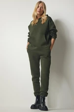 Happiness İstanbul Women's Khaki Hooded Tracksuit Set