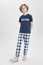 DEFACTO Boys' Printed Short Sleeve Pajamas Set