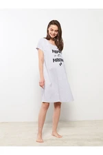 LC Waikiki Crew Neck Printed Short Sleeve Maternity Nightgown