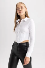 DEFACTO Long Sleeve Corset Detailed Shirt