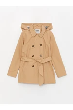 LC Waikiki Hooded Basic Girl's Trench Coat