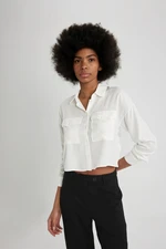 DEFACTO Regular Fit Long Sleeve Crop Shirt