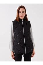 LC Waikiki Women's High Neck Quilted Patterned Puffer Vest