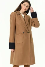 Z6640 DEWBERRY LADIES' COAT-LIGHT CAMEL