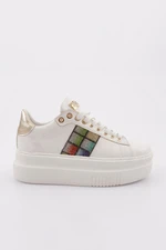 DGN Es861 Women's Thick Sole Silver Stone Sneakers Sneakers.